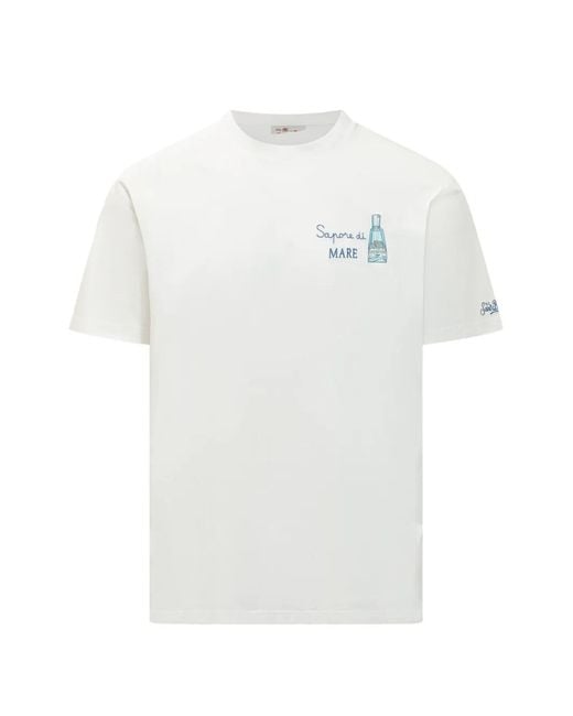 Mc2 Saint Barth White Round-Neck Graphic T-Shirt for men