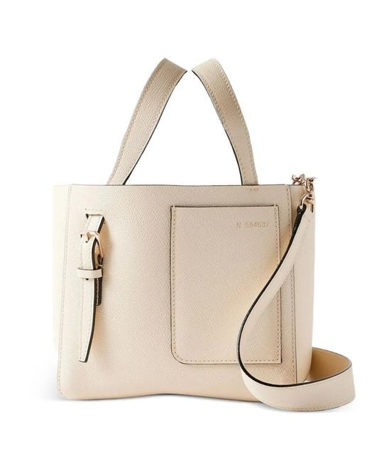 Bolso Shopper Micro Valextra de color Natural