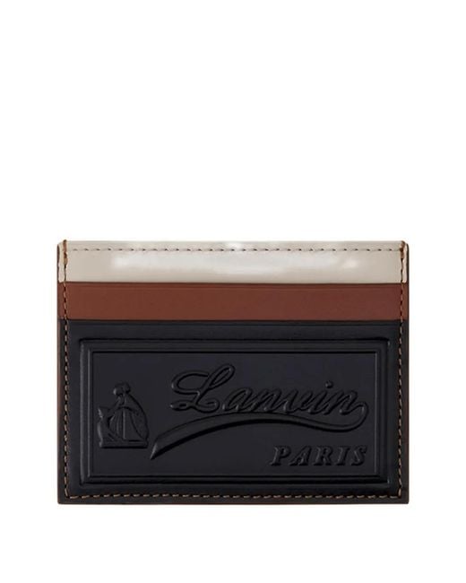 Lanvin Black Debossed Leather Cardholder
