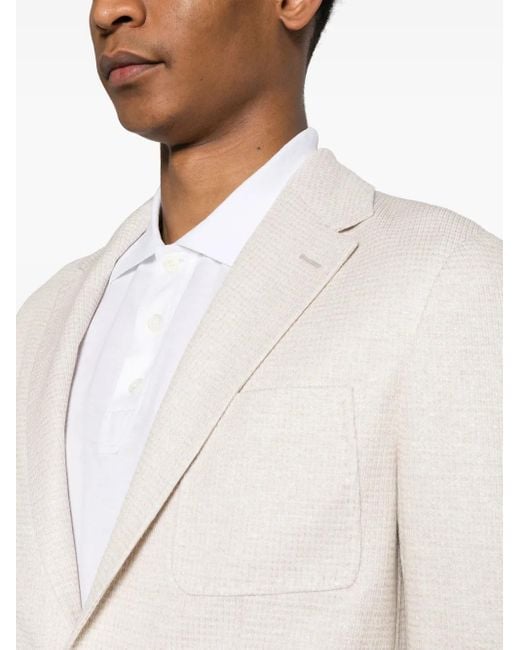 Canali Natural Mélange-Effect Single-Breasted Blazer for men