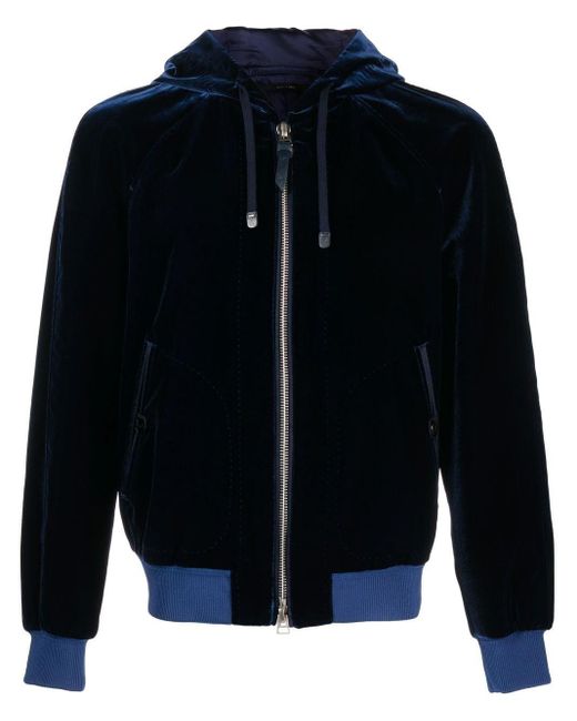 Tom Ford Velvet-effect Hooded Jacket in Blue for Men | Lyst Australia