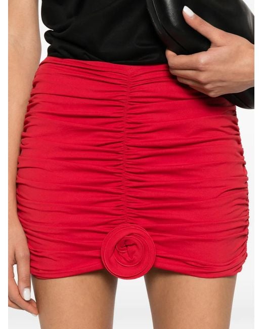 LaRevêche Red Ruched Skirt