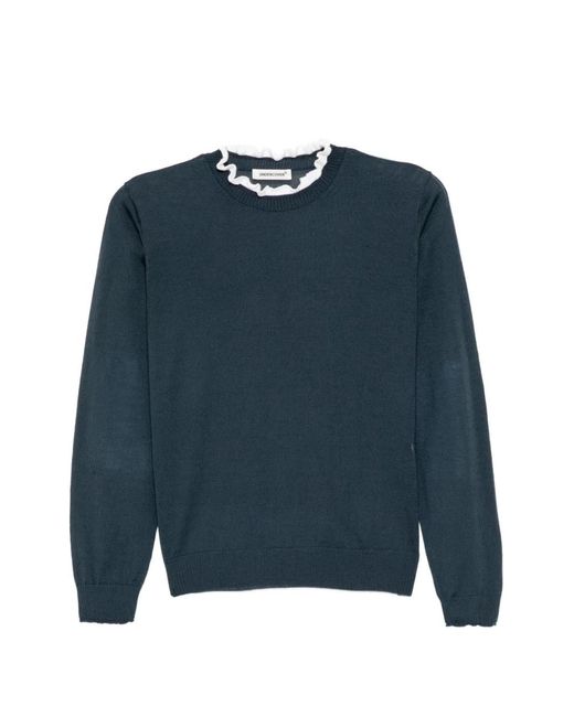 Undercover Blue Ruffled-Trim Sweater