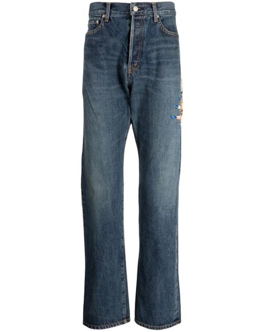 Pantalon Droit À Ornements En Perles Undercover pour homme en coloris Blue