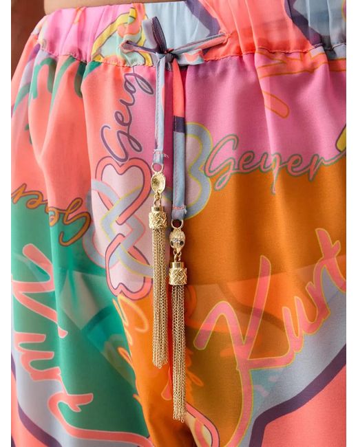 Kurt Geiger Red Resort Logo-Print Tassel-Detail Trousers