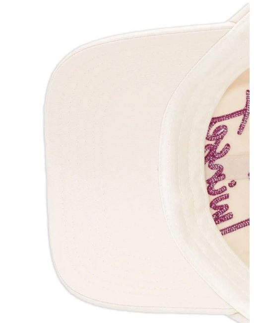 Twinset Pink Logo-Embroidered Baseball Cap