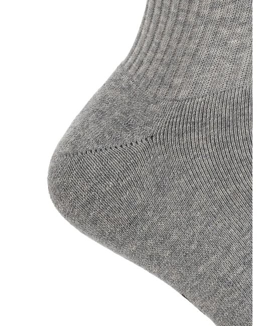 DSquared² Gray Logo-Embroidered Ribbed Socks for men
