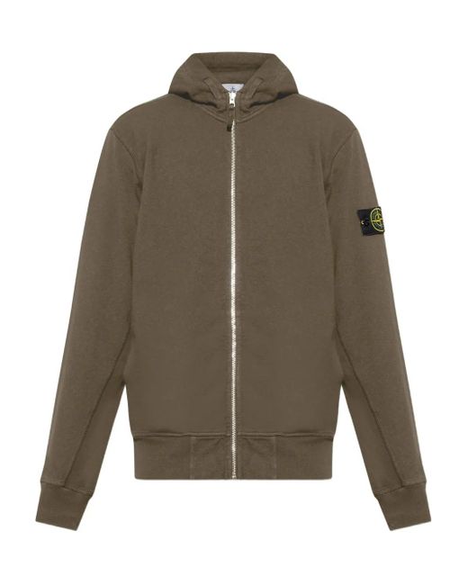 Stone Island Green Compass-Motif Cardigan for men