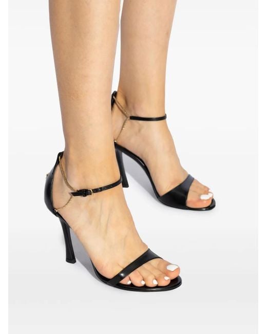 Givenchy Black Liquid Leather Sandals