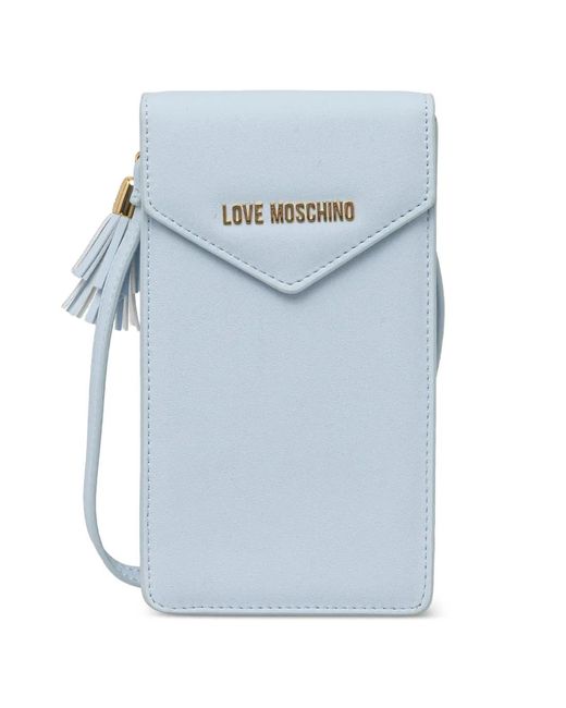 Love Moschino Blue Tassel-Detail Phone Bag
