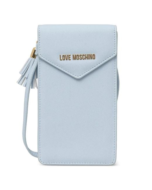 Love Moschino Blue Tassel-Detail Phone Bag