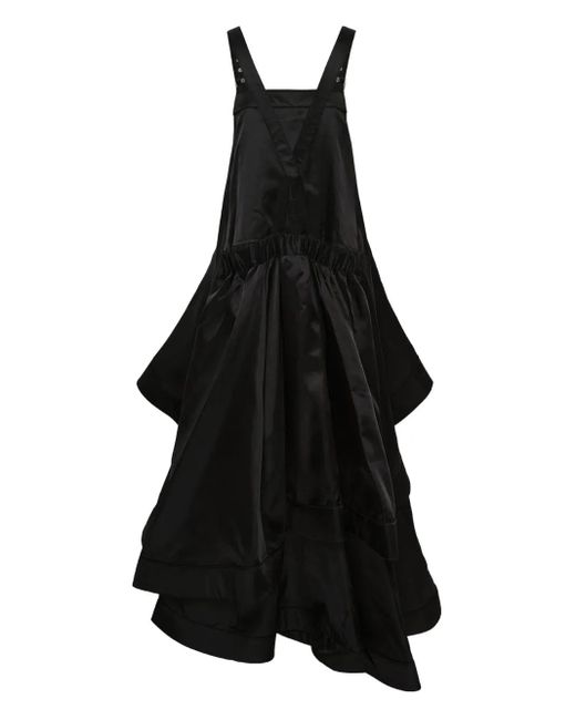 Noir Kei Ninomiya Black Layered Pinafore Midi Dress