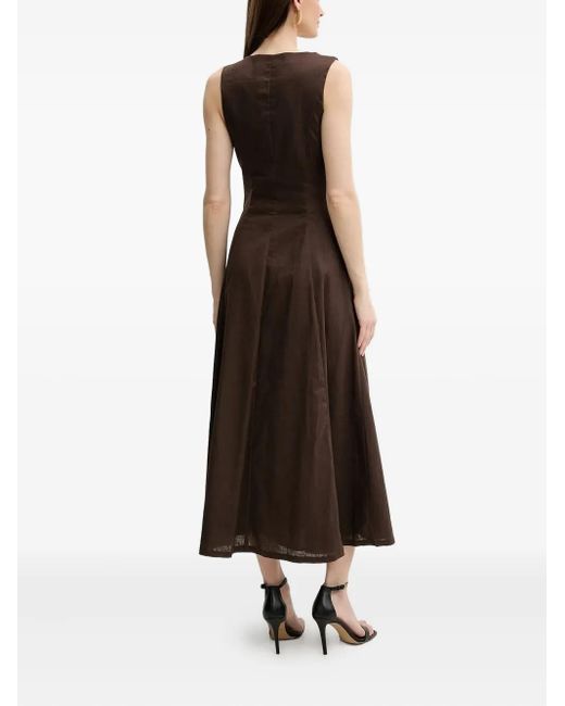Bardot Brown Button-Front Midi Dress