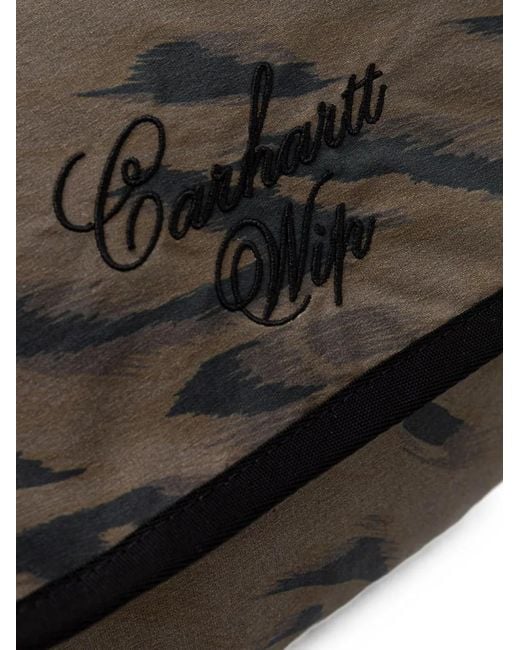 Carhartt Black Tiger-Print Logo-Embroidered Belt Bag