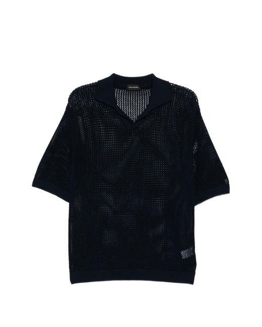 Tagliatore Blue Polo Tilley En Maille À Manches Courtes for men