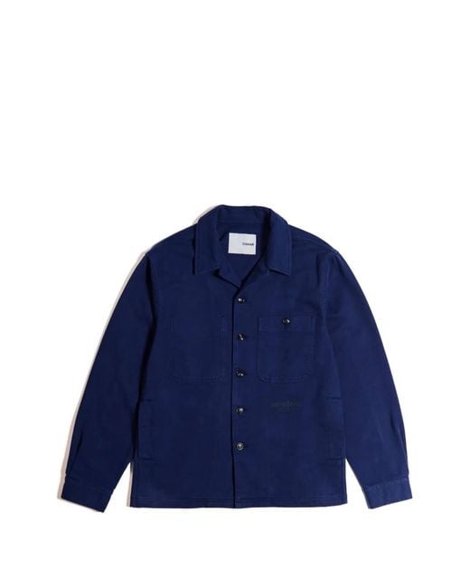 CIARAN Blue X Parallelle Logo-Embroidered Cotton-Twill Overshirt