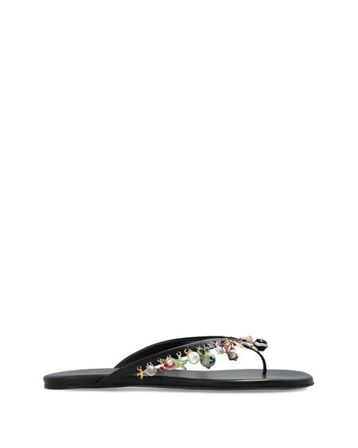 Christopher Esber White Memento Charm-Embellished Leather Flip-Flops