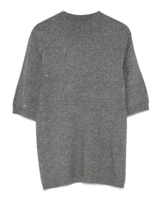 Liu Jo Gray Crew-Neck T-Shirt