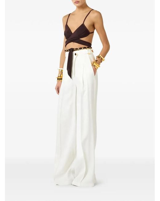 Elisabetta Franchi Brown Bra With Jewel Chain
