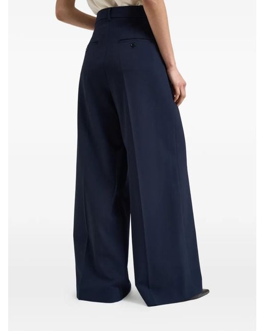 Weekend by Maxmara Blue High-Rise Wide-Leg Trousers