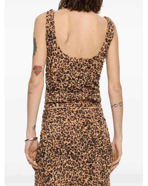 Bimba Y Lola レオパード タンクトップ Brown