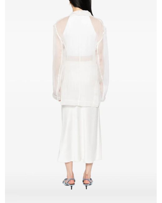 Tessitura Body Couture シルク ジャケット White