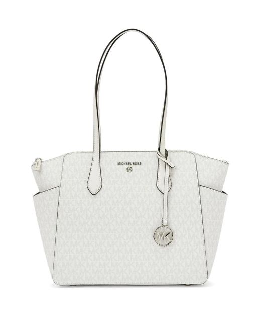 Michael Kors White Große Marilyn Tote Bag