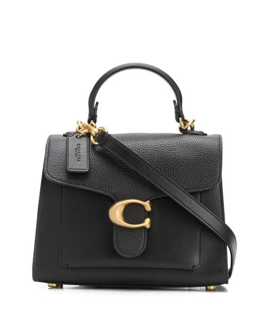 COACH Mixed Leather Tabby Top Handle 20 Black