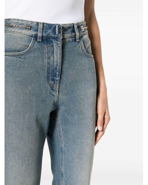 Givenchy Blue Straight-Leg-Jeans mit 4G-Motiv