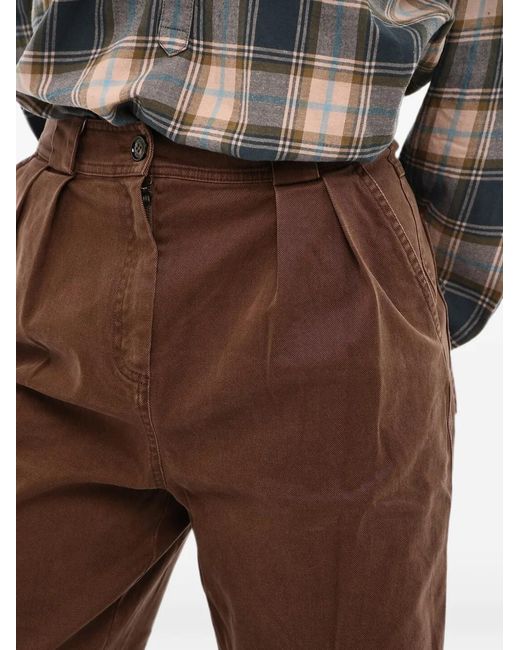 Woolrich Brown Double-Pleat Cargo-Pockets Jeans