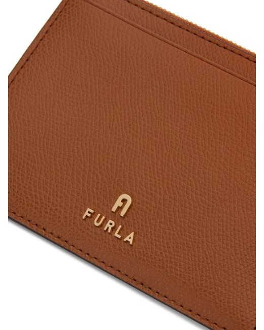 Furla Brown Camelia Card Case