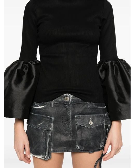 Marques'Almeida Black Flared-Cuff Top