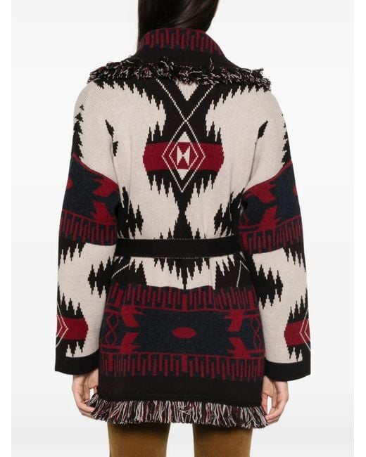 Alanui Black Fringe-Trim Cardigan