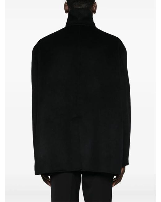 Giorgio Armani Black Brushed Coat for men