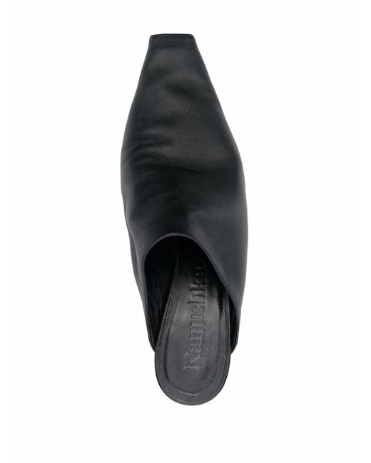 Nanushka Black Elongated Square Toe 50Mm Mules