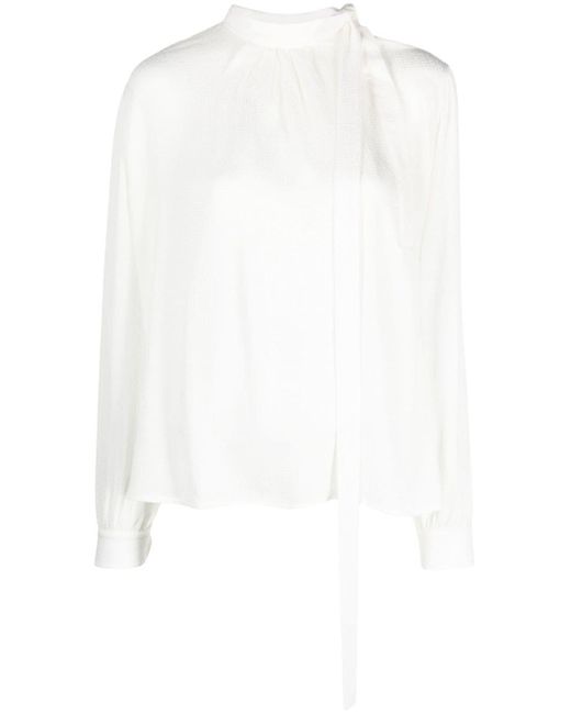 Givenchy White Seidenbluse mit 4G-Muster