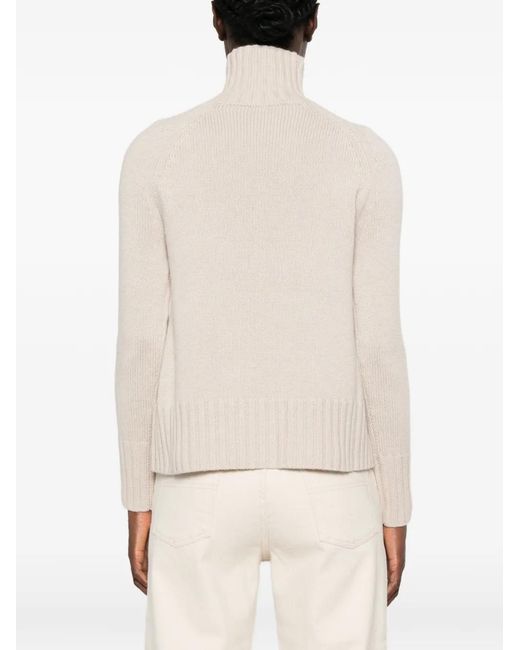 Max Mara White Gerippter Strickpullover