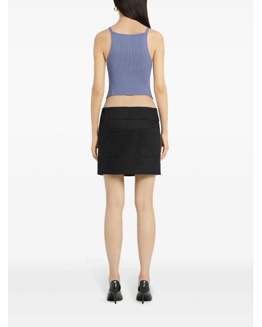 Courreges リブニット トップ Blue