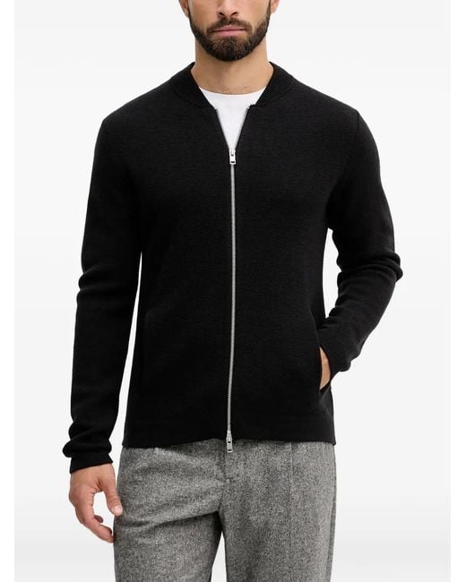Lindbergh Black Zip Cardigan for men