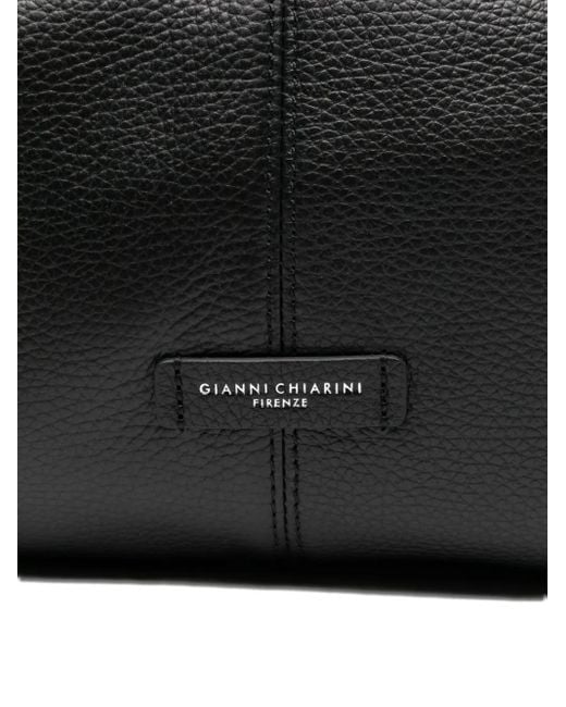 Gianni Chiarini Black Emily Grained-Leather Top-Handle Tote Bag