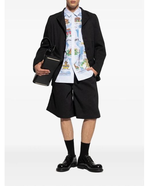Comme des Garçons Black Pleated Patch-Pocket Shorts for men