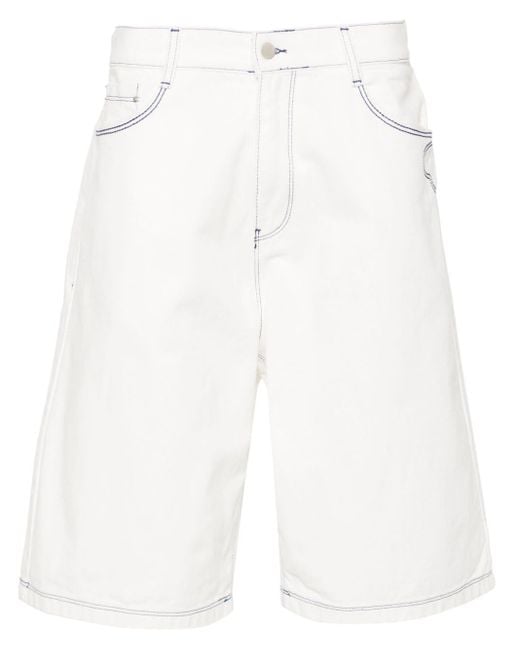 Arte' White Silvain Heart Cotton Shorts for men