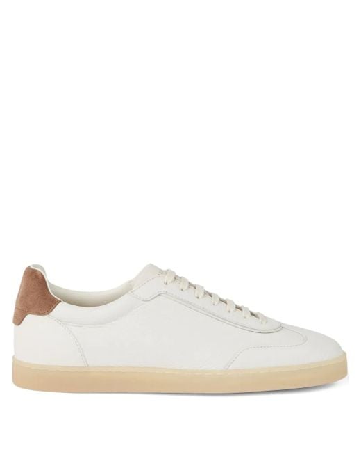 Baskets En Cuir Et Daim Brunello Cucinelli pour homme en coloris White
