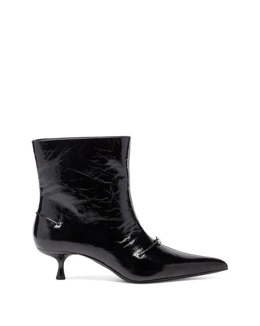DIESEL Black D-Jewels Pointed-Toe Ankle Boots