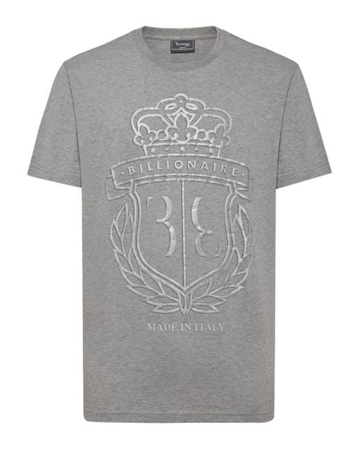 Billionaire Gray Crest Round-Neck T-Shirt for men