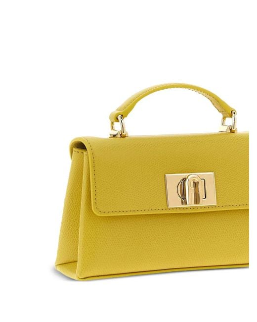 Furla Yellow Mini 1927 Flap Tote Bag