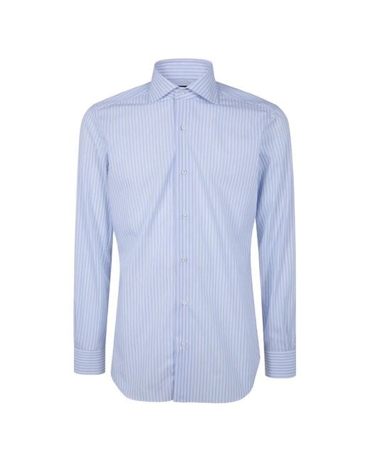 Barba Napoli Blue Striped Shirt for men
