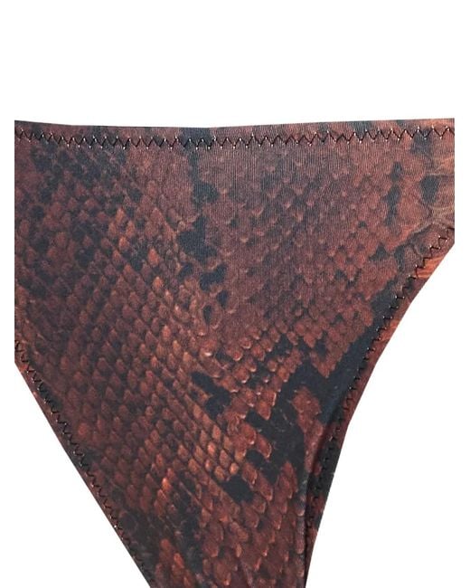 Jean Paul Gaultier Brown Maillot De Bain Deux Pièces À Imprimé Graphique