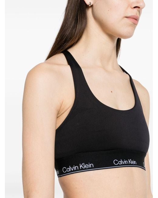 Haut de sport à bande logo Calvin Klein en coloris Black