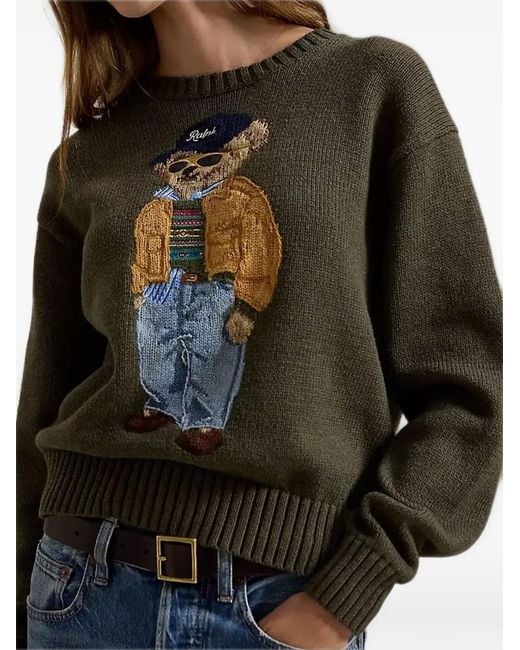 Polo Ralph Lauren Black Polo Bear Crew-Neck Sweater